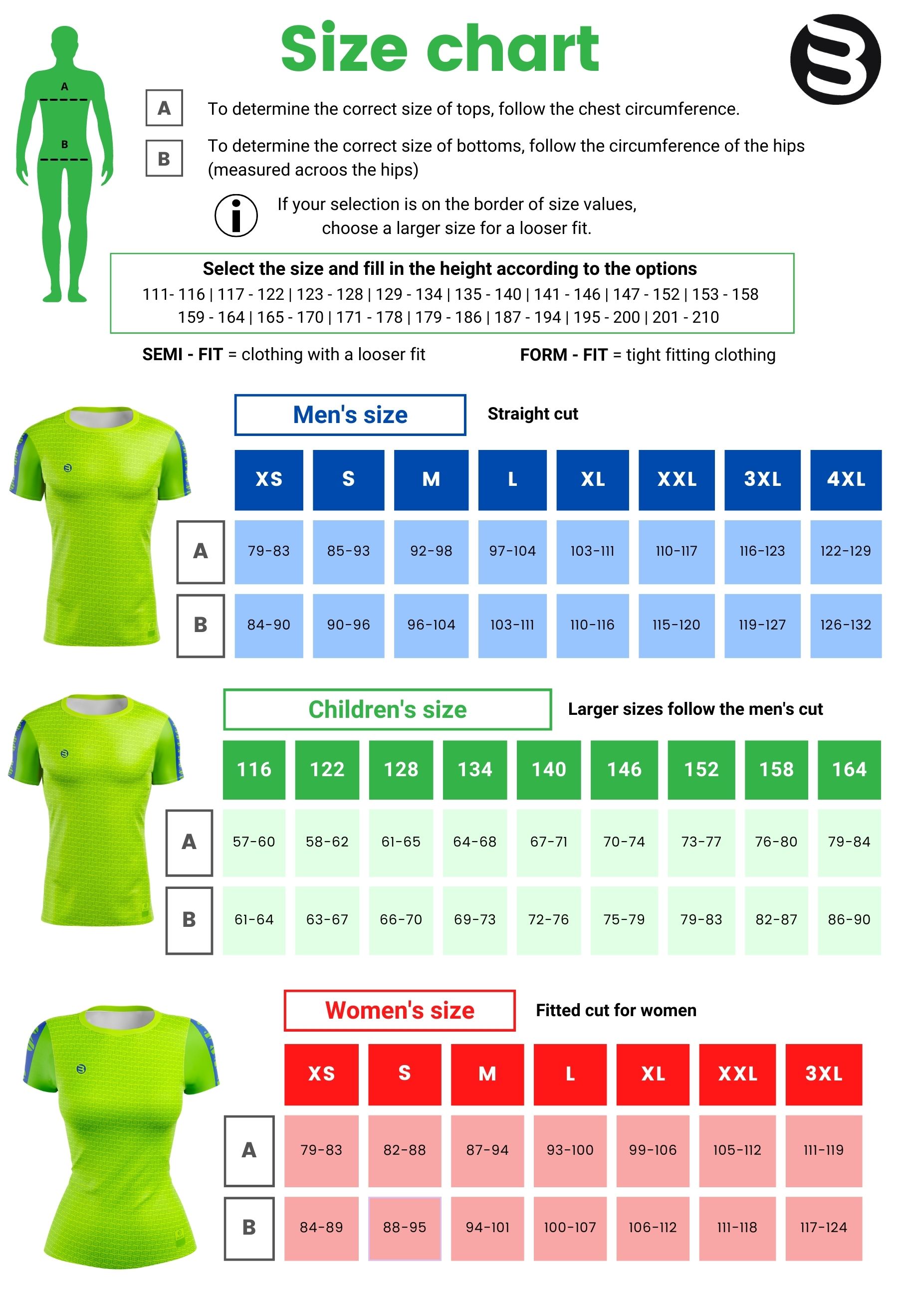 Size chart - bespo